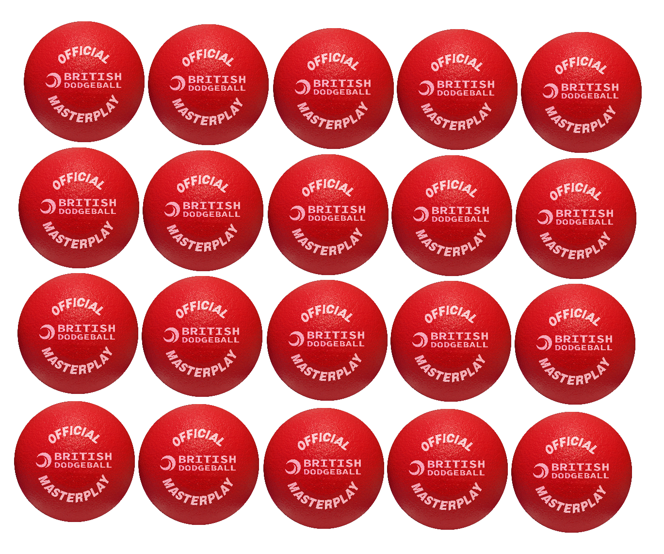 Official British Dodgeball Foam Dodgeball - Pack of 20 (Red)